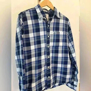Abercrombie & Fitch Men's Plaid Button-Up Shirt Blue Size M